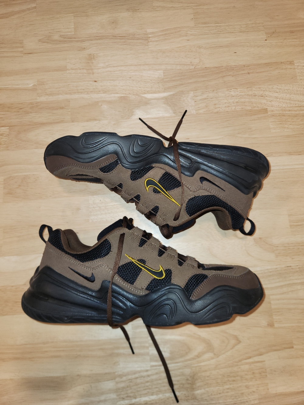 Nike Tech Hera Cacao Wow Black Lace Up Athletic Sneakers Men's Size 12 Good Cond